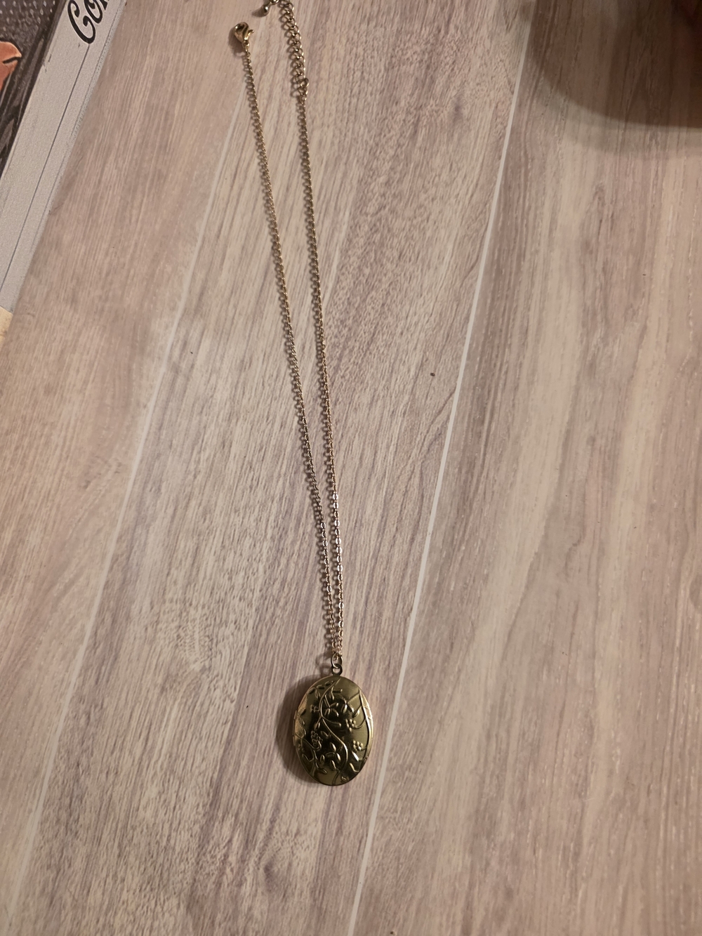 Gold Floral Locket Necklace - Women's Pendant Jewelry